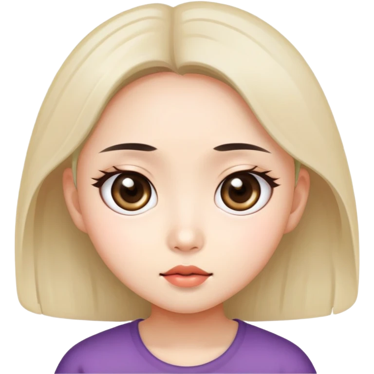 Asian girl with big eyes emoji