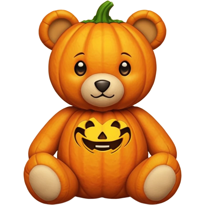 Pumpkin teddy bear emoji