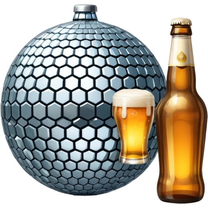 bola de discoteca bebiendo cerveza emoji