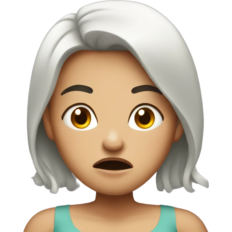 Pregnant lady with anger face emoji