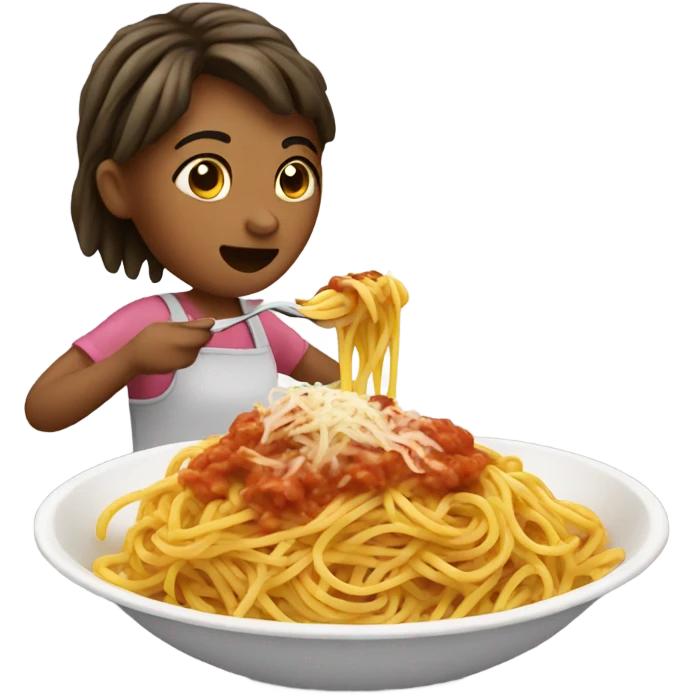 Girl eating spaghetti  emoji