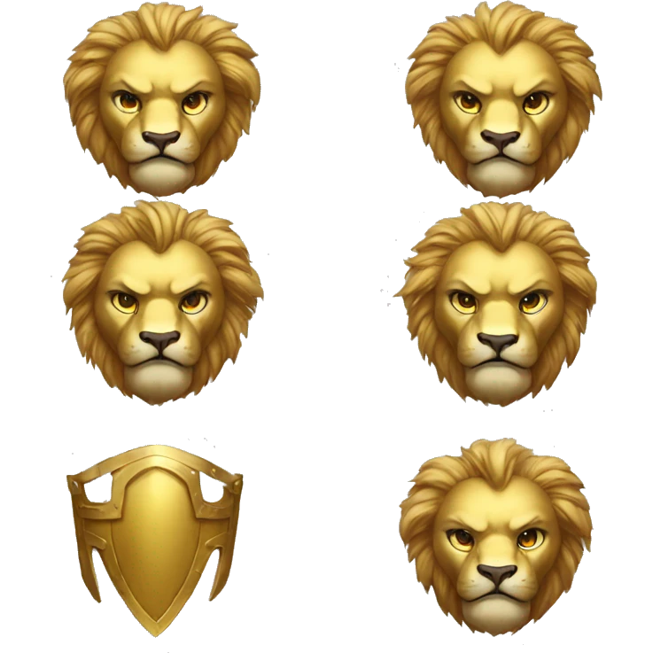 lion paladin angry, golden armor emoji