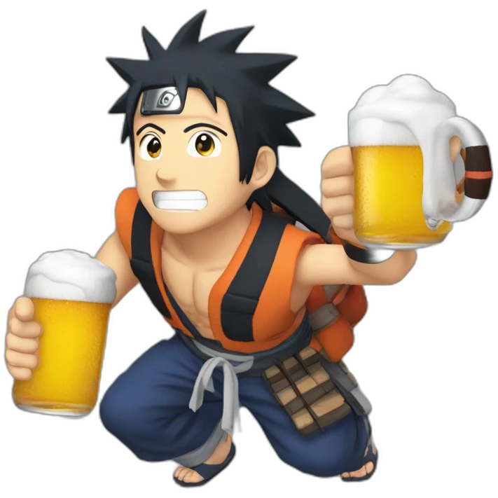 Naruto vivant une bière qui boit une bière emoji