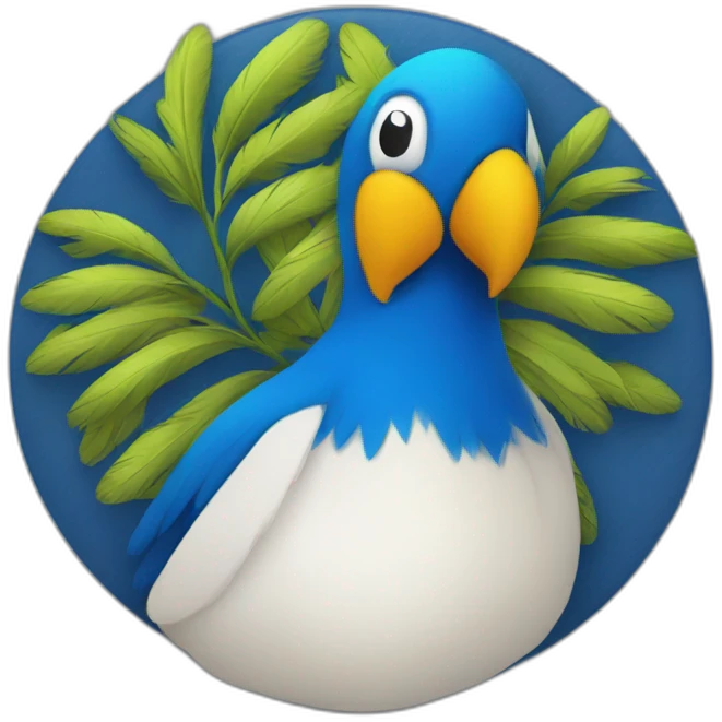 Pluma dentro de un circulo azul emoji