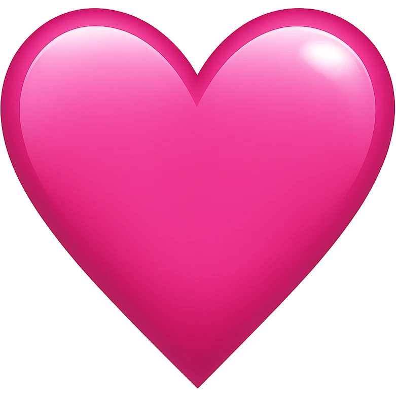pink heart emoji, shiny and bold emoji