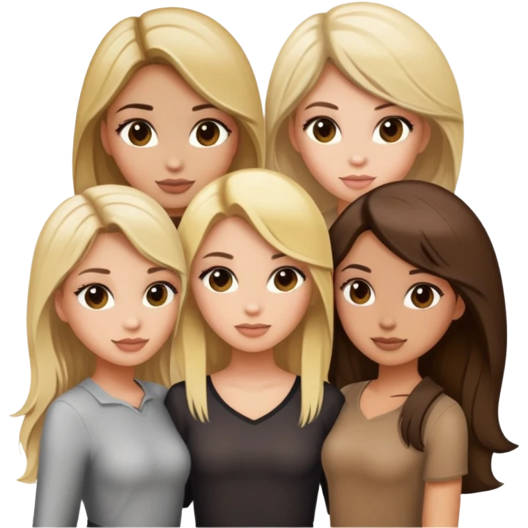 4 girls posing for the picture 1 blonde 2 dirty blonde and 1 brunette  emoji