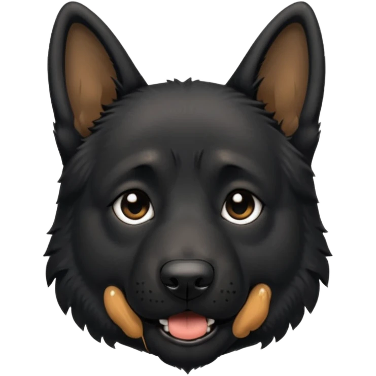 black german shepherd face crying with RIP written above emoji