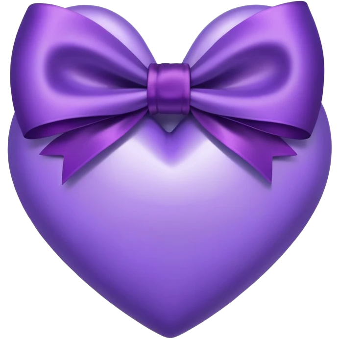 Cute violet heart with dark purple bow on it emoji