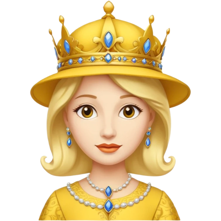 royal queen with yellow hat emoji