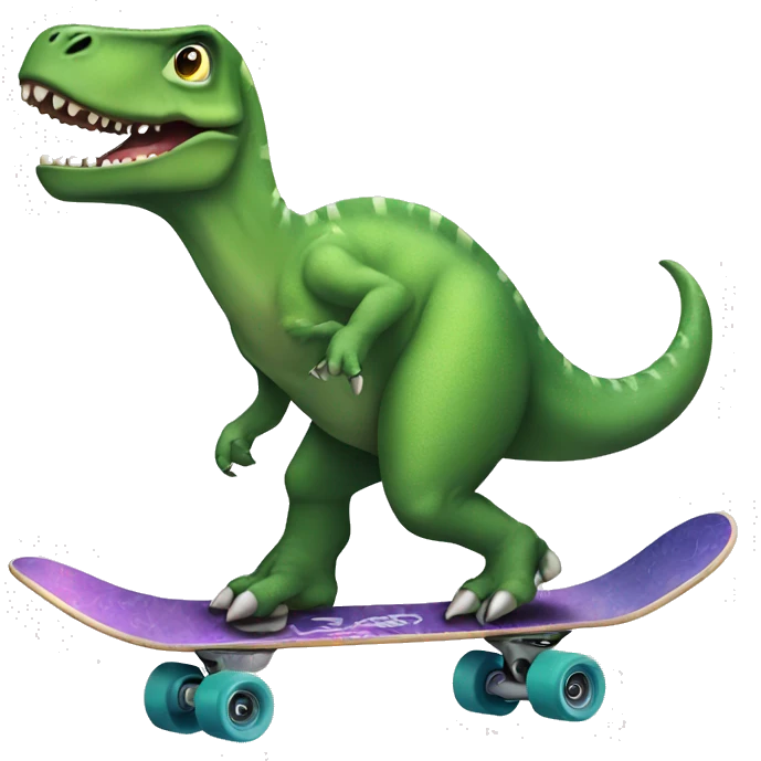 Dinosaur on a skate emoji