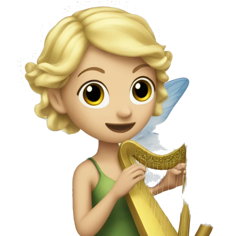 The blonde fairy playing the harp emoji