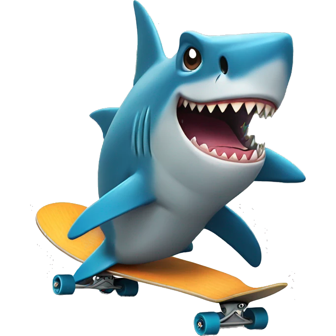 shark on a skateboard emoji