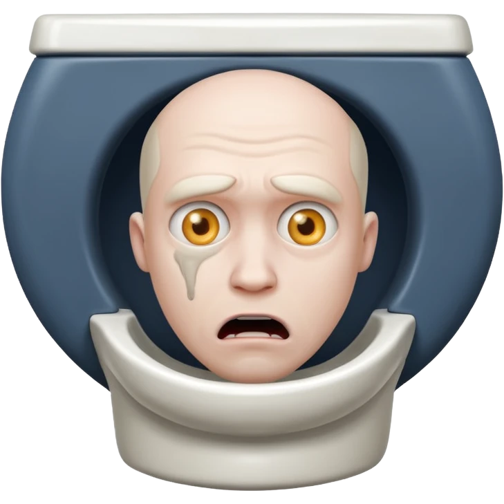Evil toilet with man inside emoji