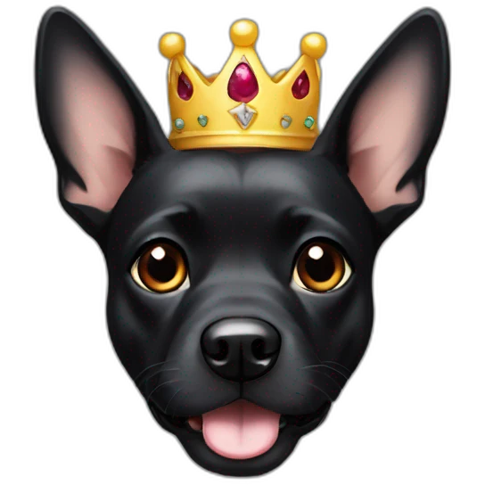 black-dog-with-princess-crown emoji