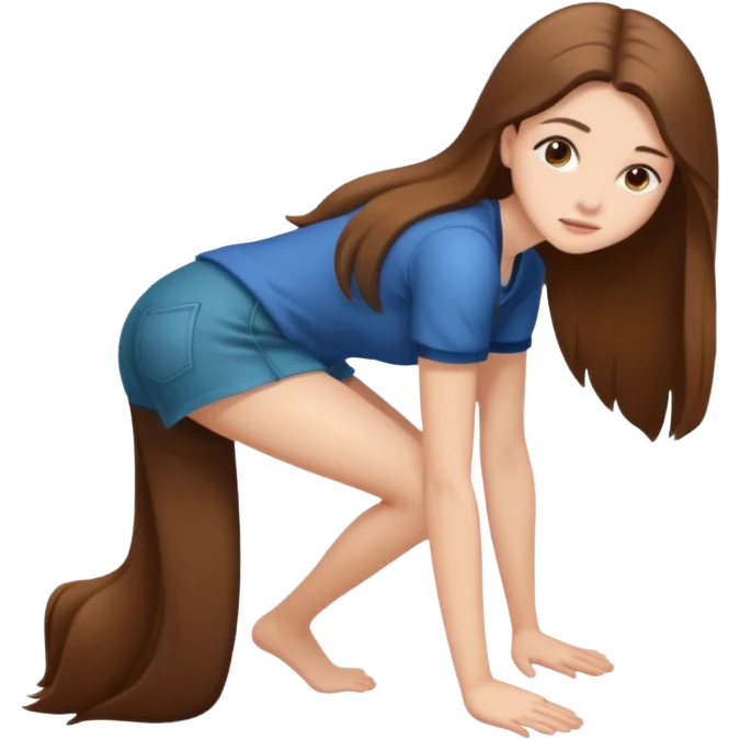 To white characters girl bent over emoji