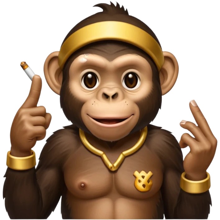 chimp throw up middle finger while smoking  emoji