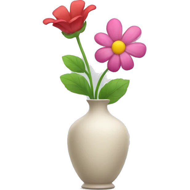 a vase with a flower emoji