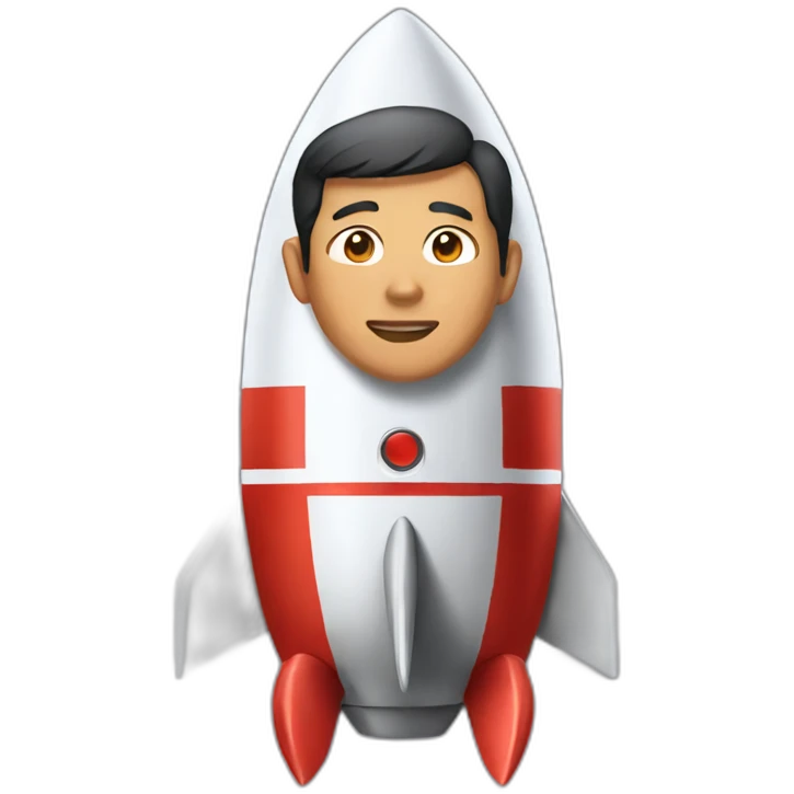 indonesian man In the rocket emoji