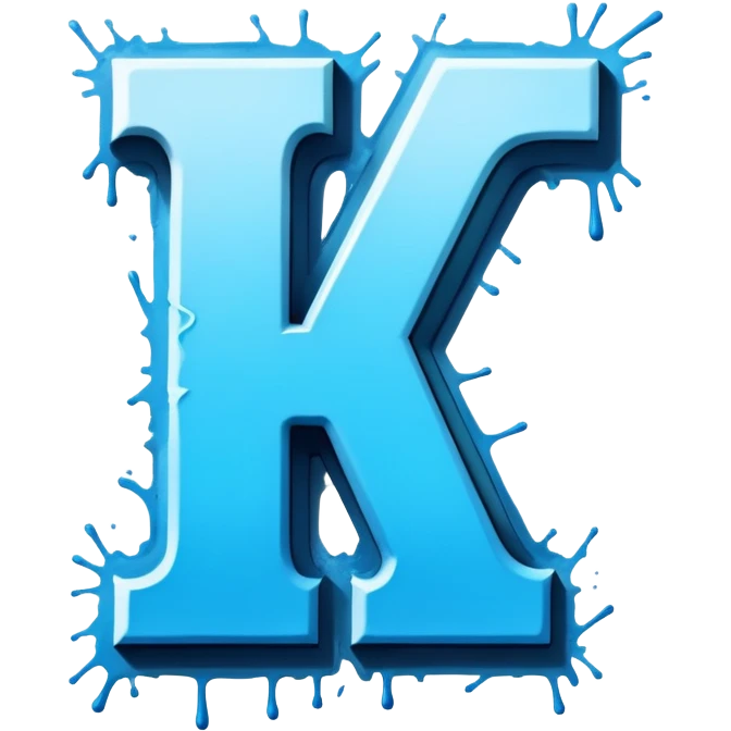 In different shades of blue Graffiti the letter L emoji