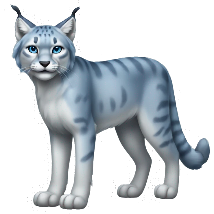 A blue lynx full body and short tail emoji