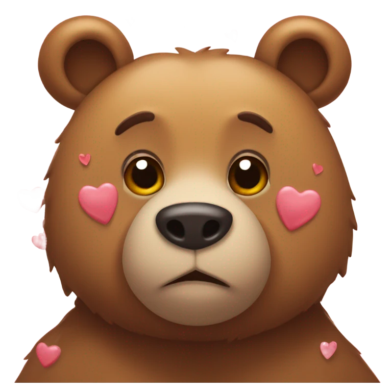 Bear crying some hearts  emoji