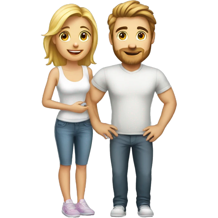 My girlfriend standing beside me and me proposing ger emoji