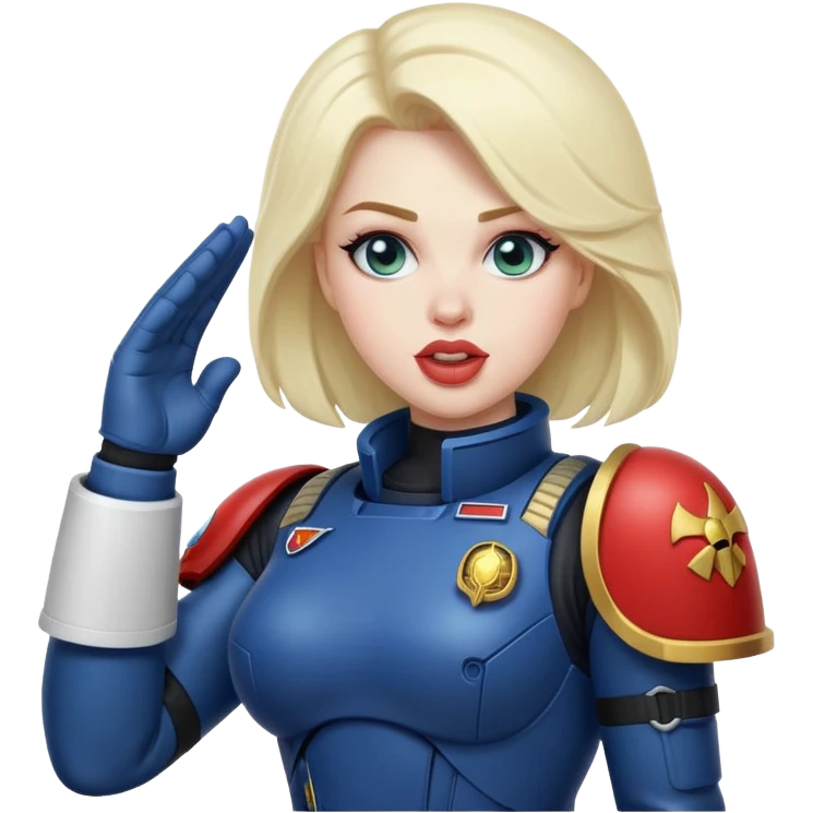 woman space marine salutes tongue out emoji
