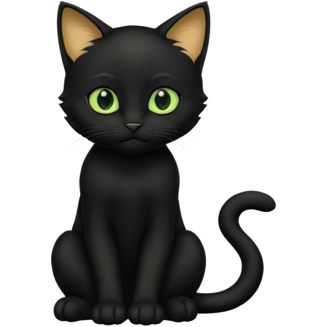 Chat noir peinture mignon assise peinture emoji