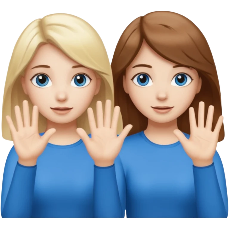 Two girls saying six seven one with brown hair. And doing hand movements  white skin six seven SAYING SIX SEVEN ONE WITH BLOND HAIR blue eyes emoji
