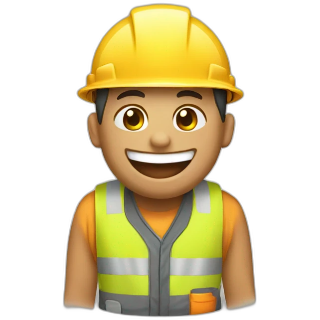 construction worker happy emoji