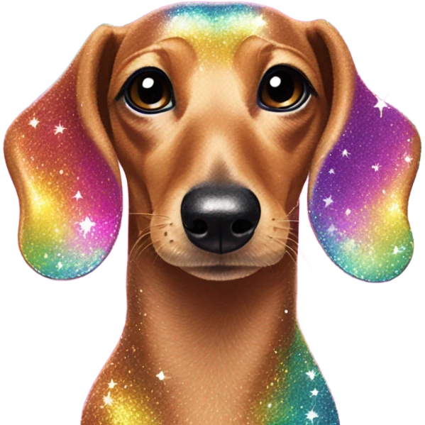 Lisa frank glitter dachshund  emoji