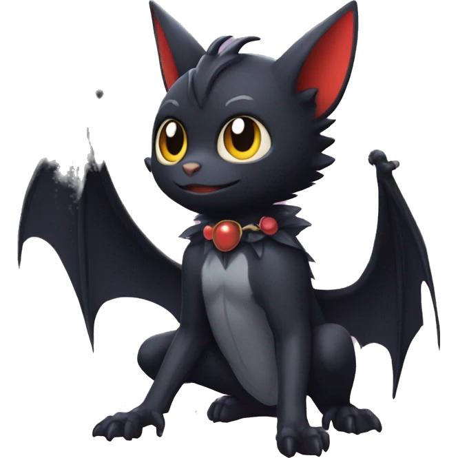  Kawaii Edgy Cool Beautiful Bat-Nargacuga-Litten full body emoji