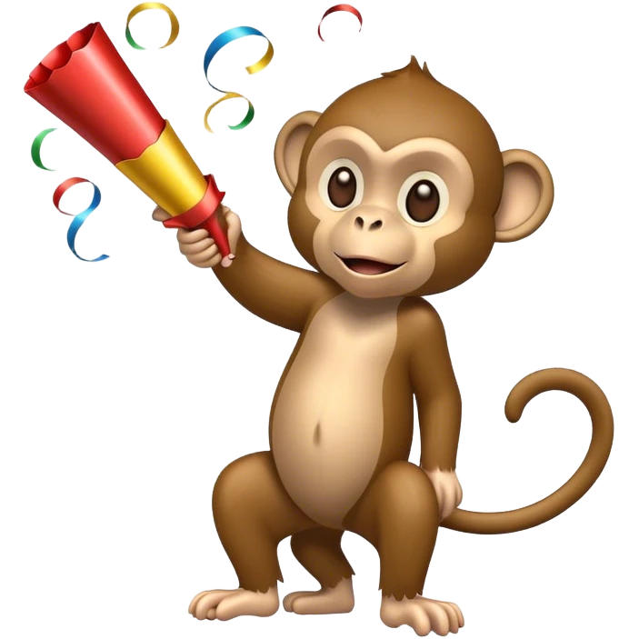 Monkey pulling a party popper emoji