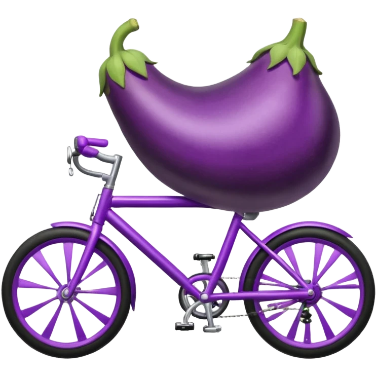 eggplant riding a bike  emoji