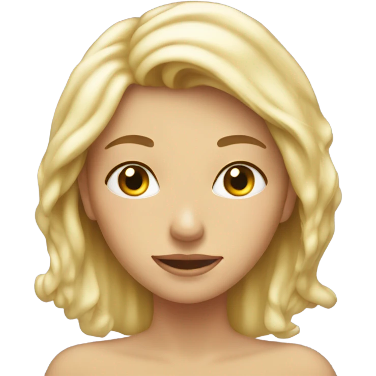 blonde woman coy in shower emoji
