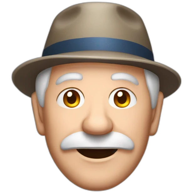 British old Man with bowling hat emoji