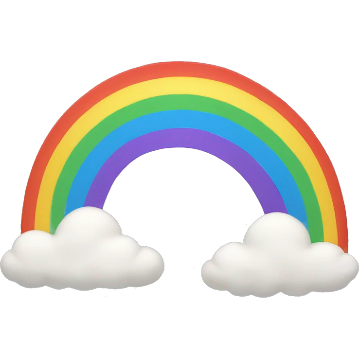 Huge rainbow with clouds emoji