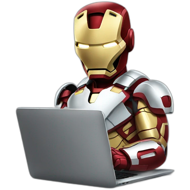 Iron man working with laptop emoji