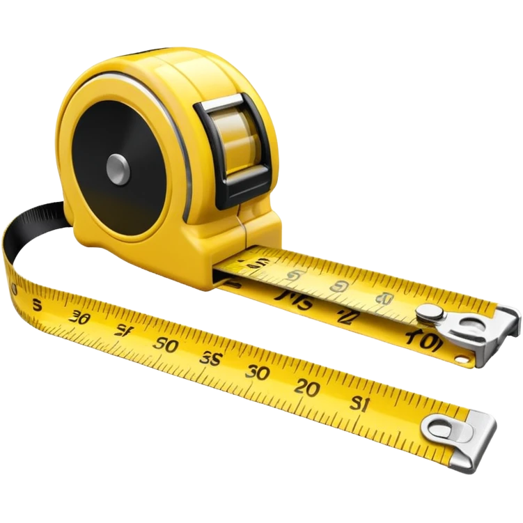 Yellow tape measure unrolled on table emoji