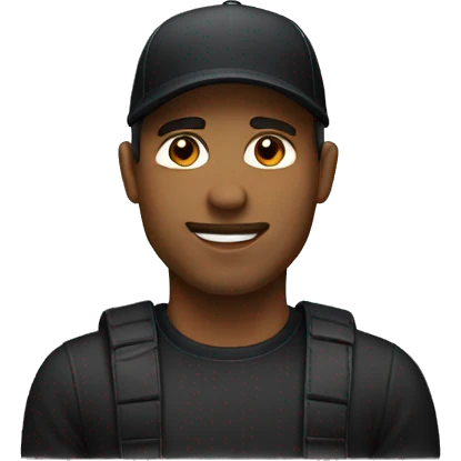Man wear black cap emoji