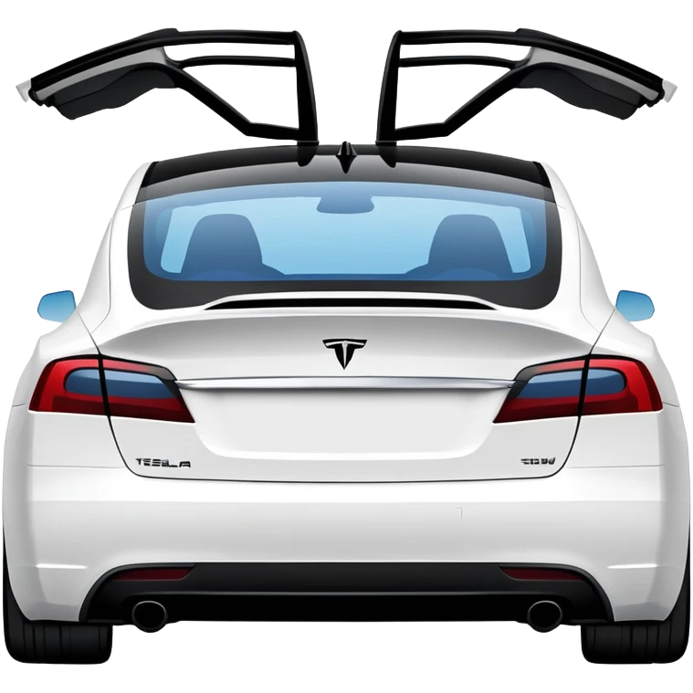Tesla with a Subaru decal shot from the back emoji