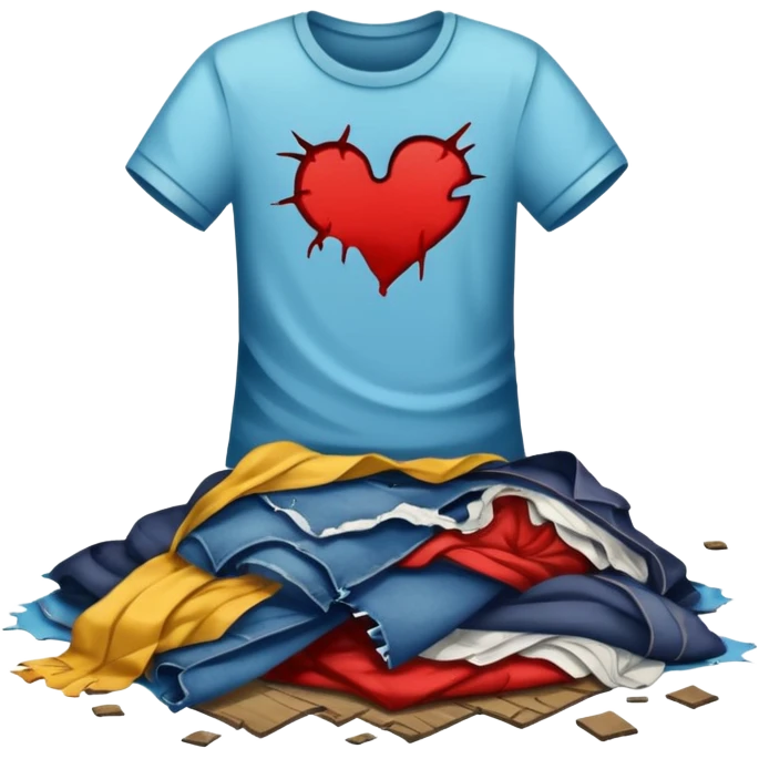 bad dirty, ripped clothes on the floor emoji