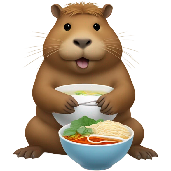 capybara eating pho emoji
