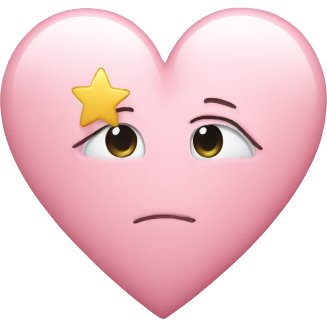 Pastel pink heart with little star emoji