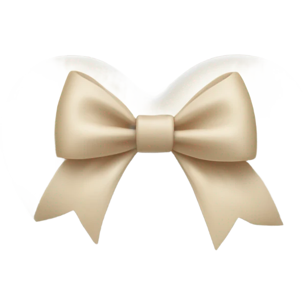 white heart with beige bow emoji