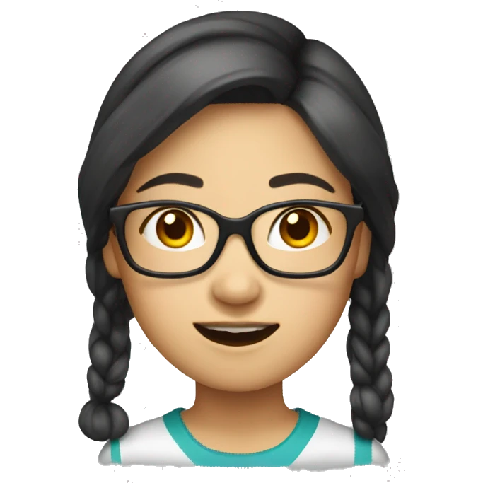 dorky pretty Vietnamese woman emoji