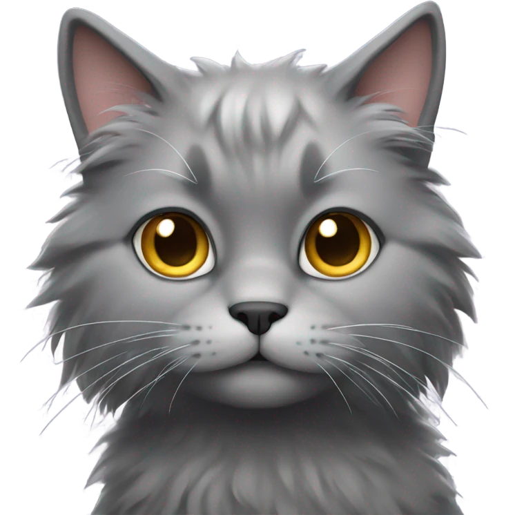 Gray fluffy cat emoji