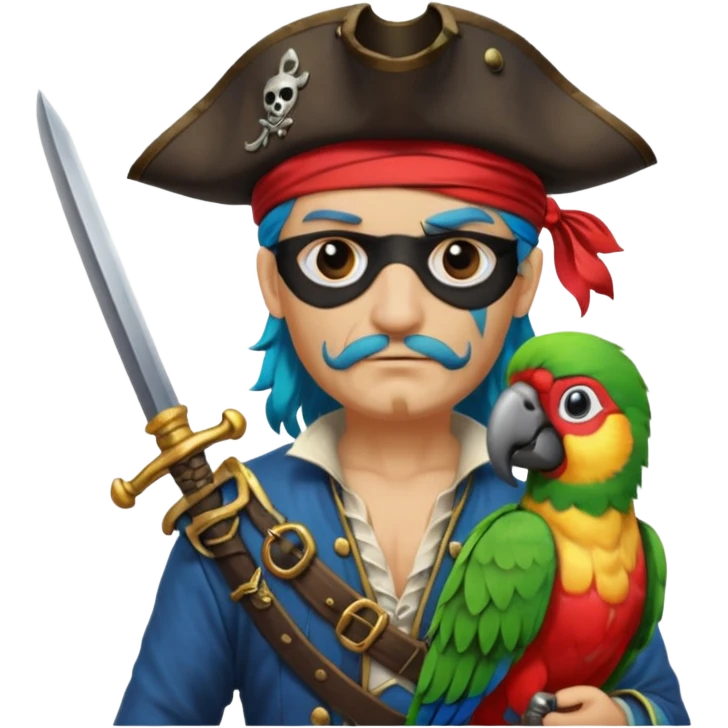 pirate and parrot emoji