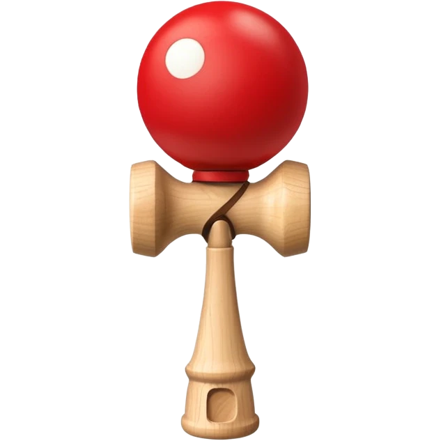 a simple kendama with red ball emoji