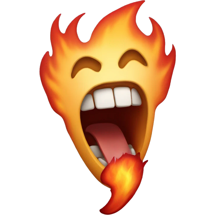 Flames out the mouth emoji